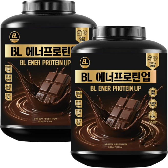 비엘에너프로틴 업 1+1 단백질 보충제 웨이 프로틴 단백질 벌크업 초코맛