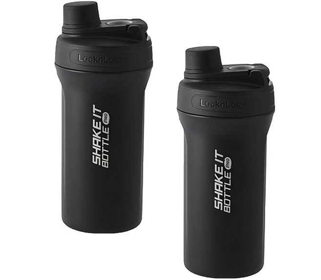 락앤락 쉐이킷보틀 프로 스테인리스, 블랙, 650ml, 2개