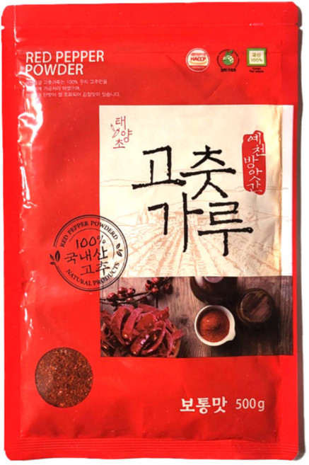 2025년 국산 예천 태양초 고춧가루 보통맛 500g, 1개