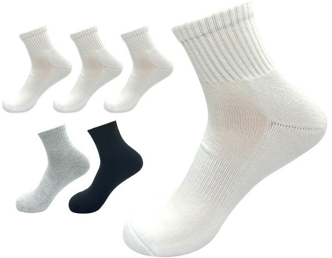 비바슈슈 남성용 스포츠 쿠션 면양말 단목 무지 6켤레