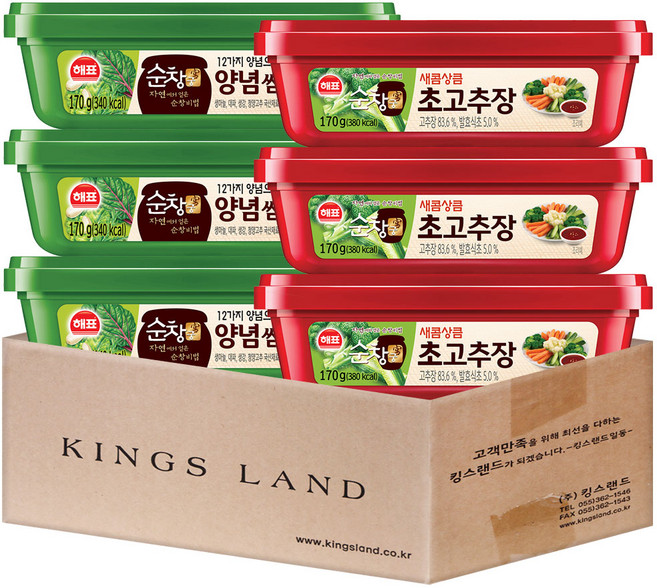 해표 순창궁 양념쌈장 3개+ 초고추장 3개, 1세트, 170g