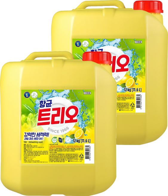 트리오 항균 주방세제, 12kg, 2개