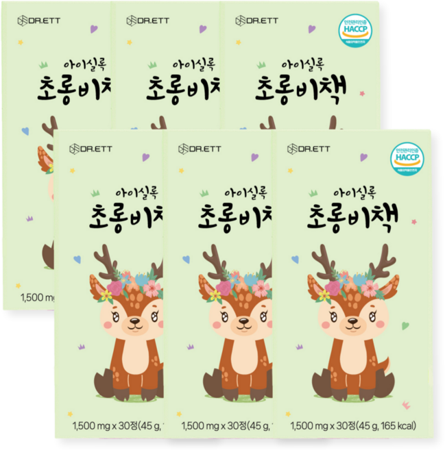 아이실록 초롱비책 어린이 유아 키즈 초등 연어이리핵산 지아잔틴 루테인 빌베리, 6개, 30정