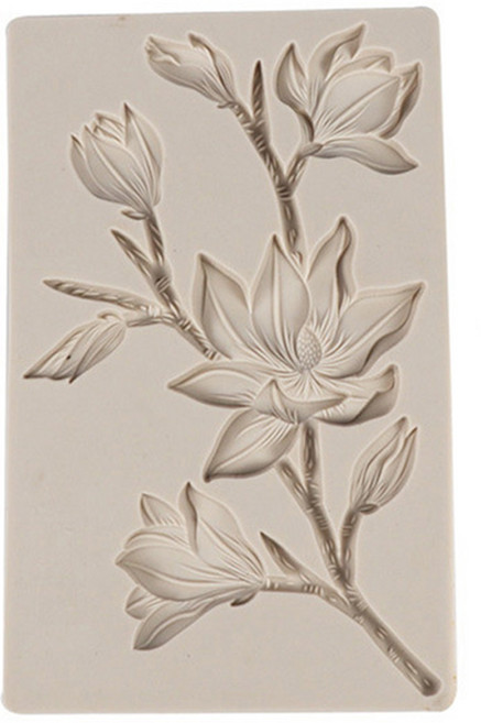 초콜릿 캔디 슈가 크래프트 껌 페이스트 몰드 케이크 장식 도구 패밀리 아트 목련 꽃 모양 실리콘 몰드 주방, 1개