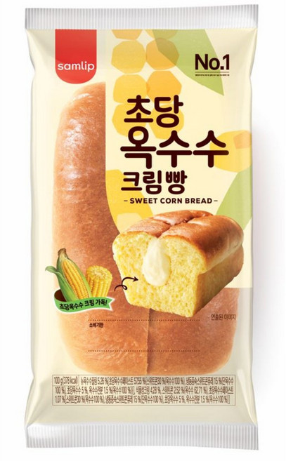 삼립 초당 옥수수 크림빵 100G_무료배송, 100g, 30개