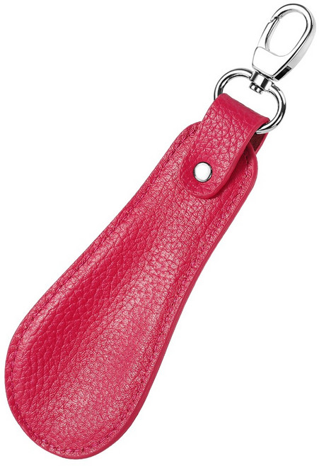 한국이양 고급 수제 천연가죽 휴대용 구두주걱 키링 선물, 장미빛, 1개