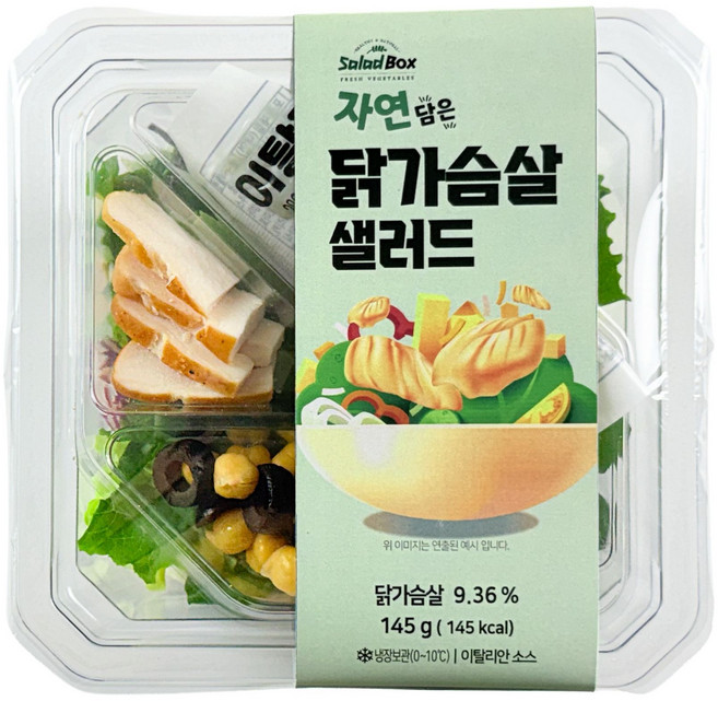 [샐러드박스] 자연 담은 닭가슴살 샐러드 145 g 단품구성 토핑 샐러드, 3개, 145g