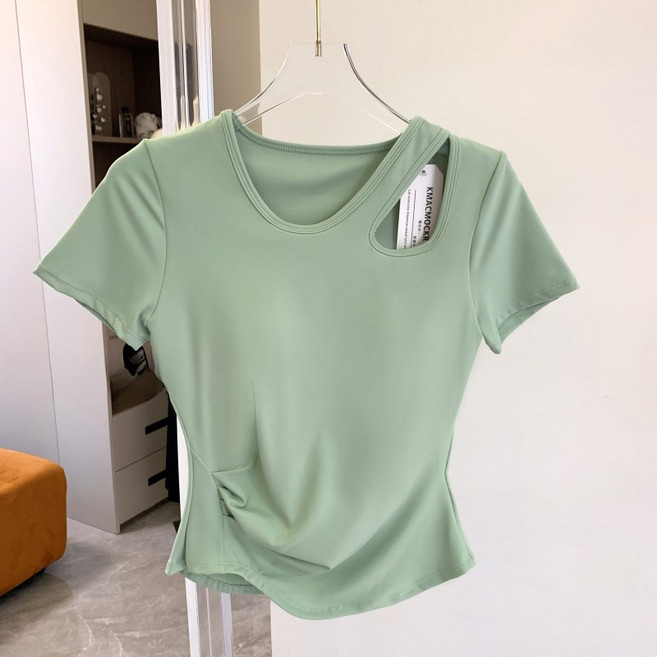 해피유통 여성 요가복 반팔 스포츠 티셔츠 속건 통기 보디슈트 jhljq