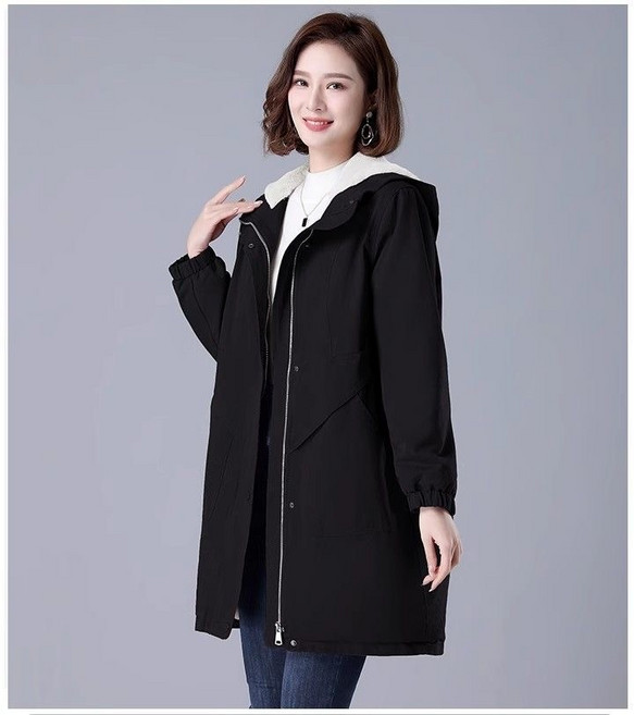 쩐쿠 여성 데일리 따뜻한 털안감 집업 후드 자켓 K0271