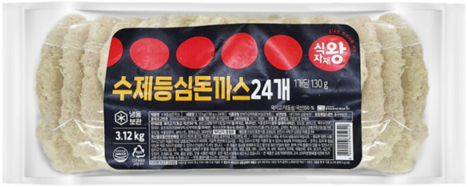 식자재왕 수제등심돈까스 130g x 24ea, 3개, 3.12kg