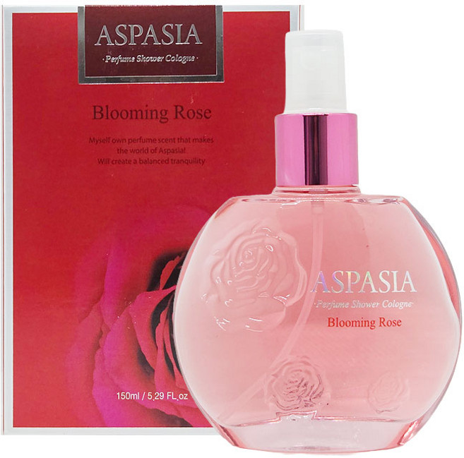 아스파시아 퍼퓸 샤워 코롱 블루밍 로즈 150ml 샤워코롱 꽃향, 4개