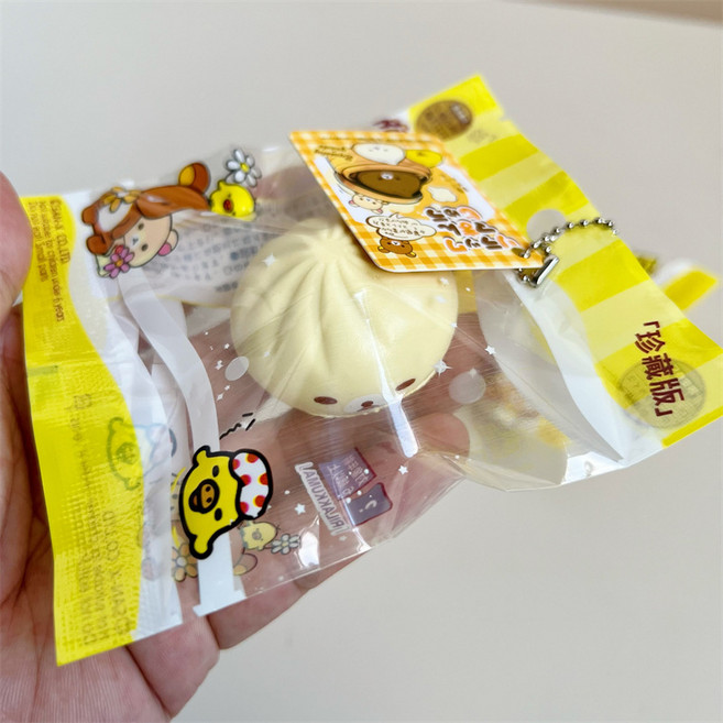 옐상 리락쿠마 스퀴시 말랑이 키링 3종, 1개, 12g, 베이지