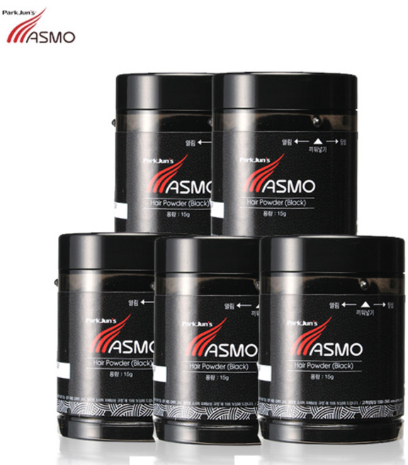 ASMO 헤어파우더 5개 티안나는 흑채 애즈모 순간증모제 남자여성흑채추천 원형탈모 가르마 빈모 정수리탈모커버 헤어라인커버 흑체, 내츄럴블랙