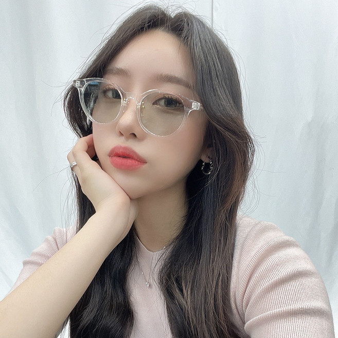 하리몽드 남녀공용 라운드 뿔테 틴트 컬러풀 선글라스