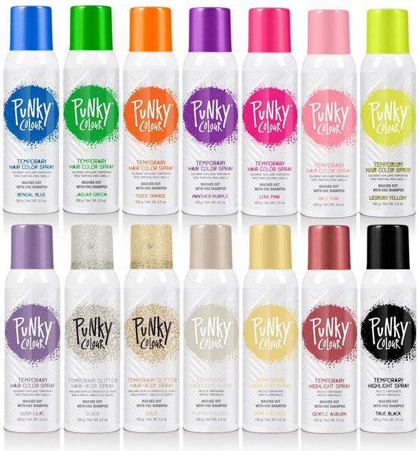 펑키 헤어 컬러 스프레이 샴푸로 지워지는 일시적 염색 할로윈 코스프레 파티 크레이지헤어데이 100g, 21글리터골드(금색), 1개