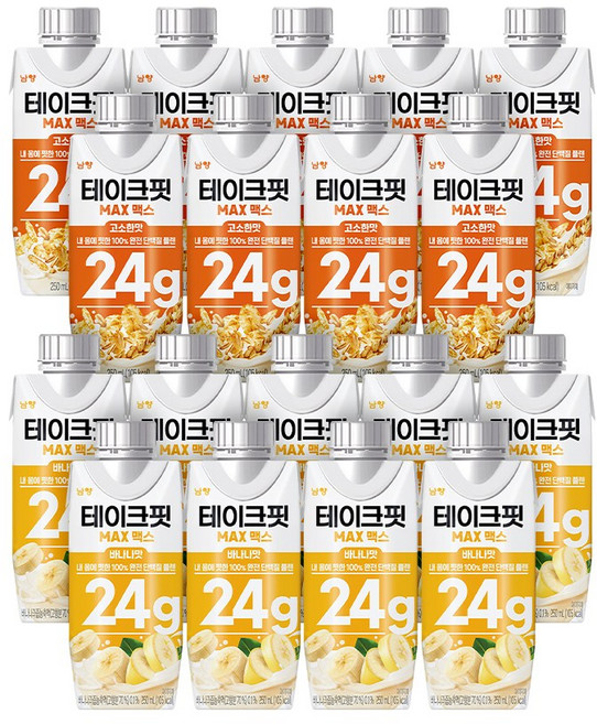 테이크핏 맥스 고소한맛 + 바나나맛, 18개, 250ml