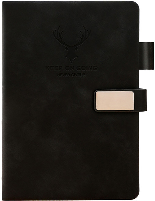 미래마켓 A5 가죽 업무용 다이어리 노트 일기장 수첩 180매, 1개, 블랙