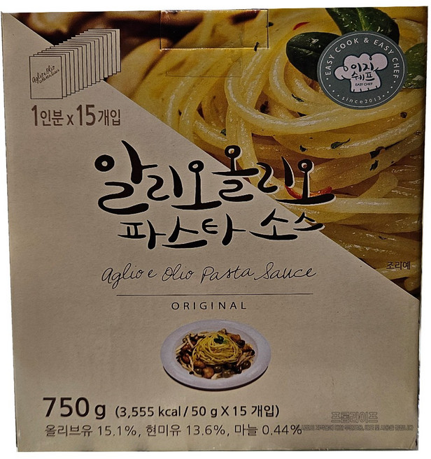 이지쉐프 알리오 올리오 소스 750g 코스트코 (손소독제2ml증정), 1개