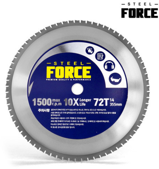 스틸포스 72T 금속절단기용 원형톱날 355mm TH-SC355SB, 1개