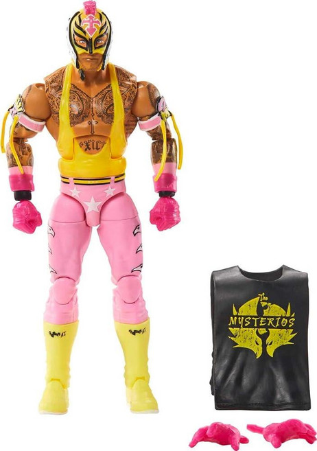 Mattel WWE 레이 미스테리오 탑 피크 엘리트 컬렉션 액션 피규어 관절 실물 디테일 교체 액세서리 15.2cm (6인치), Mattel WWE 레이 미스테리오 탑 피크 엘리트 컬