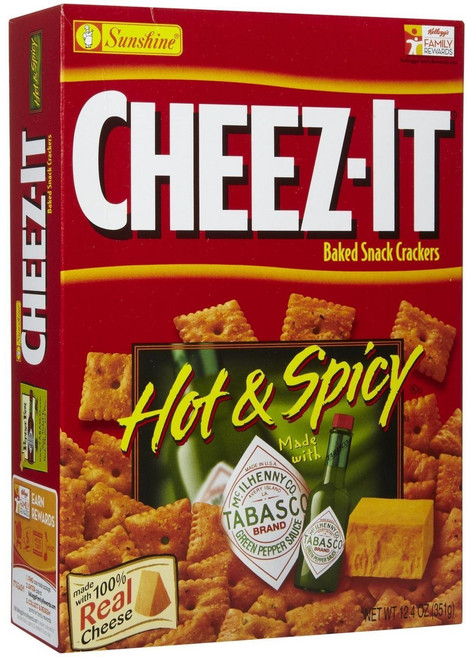 Cheez-It 구운 스낵 크래커 - 뜨겁고 매운 - 12.4온스 Cheez-It Baked Snack Crackers - Hot & Spicy - 12.4 oz, 351.53g, 1개