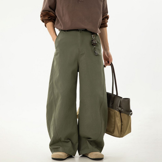 유루 남성용 와이드 옆선 분활 루즈핏 팬츠 / MK2460