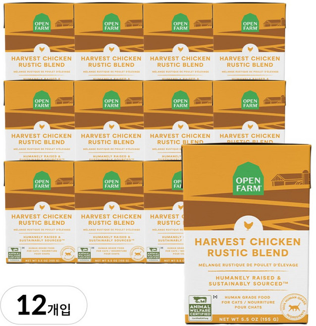 오픈팜 캣 블렌드 (고양이 습식 파우치), 닭, 156g, 12개