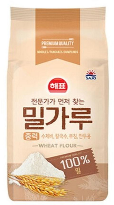 사조대림 해표 중력 밀가루, 2.5kg, 5개