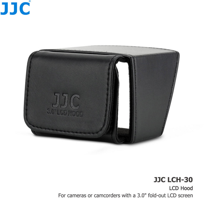 일사차단 천막 JJC 3 "카메라 LCD 후드 70x50mm 캠코더 스크린 썬 차양 Sony ZV-1 A7CR Canon EOS M50 800D, 검은색, 01 Black, 1개