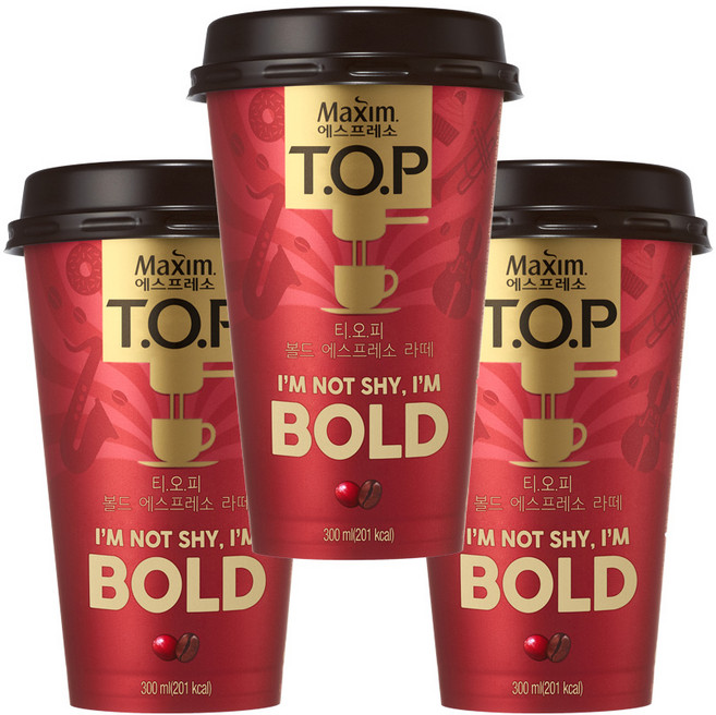 TOP 컵커피 볼드 에스프레소 라떼 300ml 20개