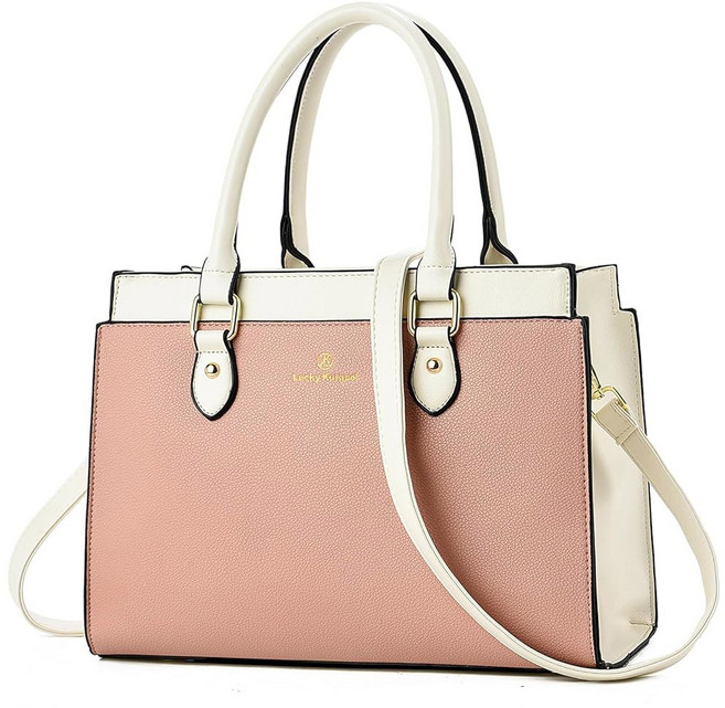 KURGOOL 여성용 핸드백 트렌디한 가죽 듀얼 톤 토트 지갑 디자이너 핸드백 숄더백 탑 핸들 사첼백