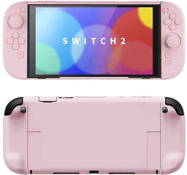 PlayVital Hard Case for Nintendo Switch 2 with Extra Stand & Thumb Grip Caps | Split Design Docka, 벚꽃 핑크