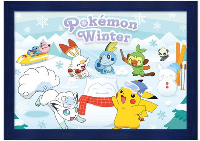 500피스 직소퍼즐 포켓몬스터 즐거운 겨울 (액자옵션선택) YE873252, 1개, 퍼즐+우드블루 직소퍼즐액자포함, 500조각