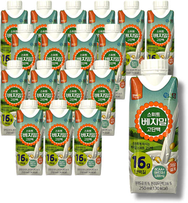 베지밀 스위트 고단백, 18개, 250ml