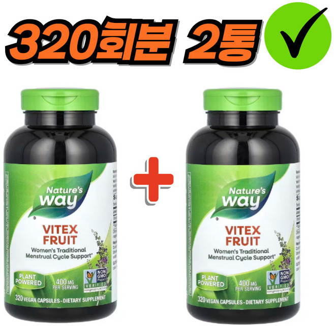네이쳐스웨이 바이텍스 프루트 400mg 베지테리안 캡슐 100정 1개, 640회분
