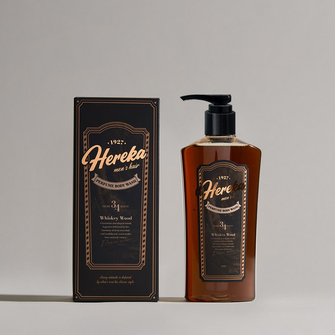 헤레카 남성용 퍼퓸 바디워시 위스키우드향, 310ml, 1개