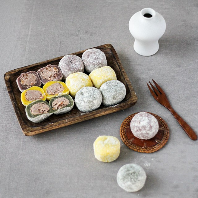 앙금과 견과류 삼색두텁떡 1박스(개별포장), 60g, 24개