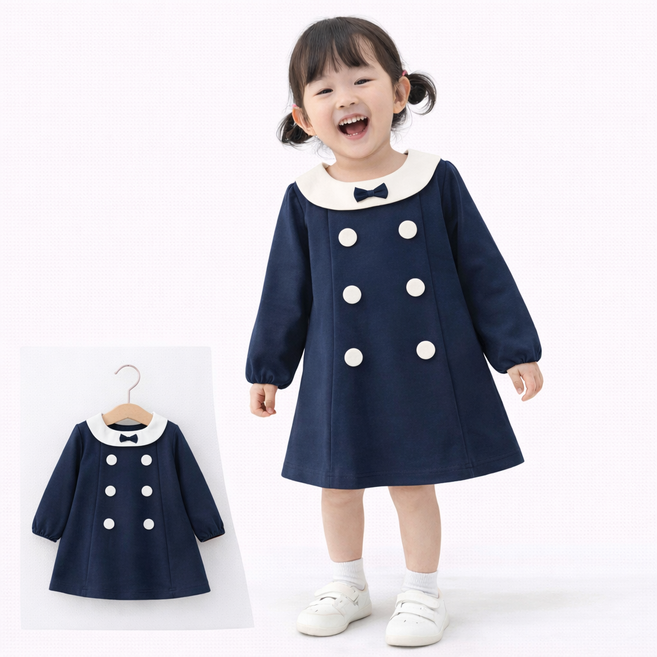 여아원피스 아동 북유럽 롱 유아 드레스 공주 자매룩 가을 겨울