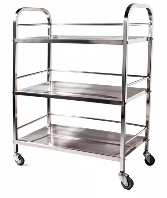 YAPOGI 스텐 푸드트럭 넘침방지 3단카트 이동식 훠궈 트롤리 업소용 핸드카트 훠궈 모임 이동식 트롤리, 1개