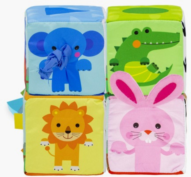 (다르담) 소근육 발달 교구 촉감 헝겊 블록, 본상품선택, 1개