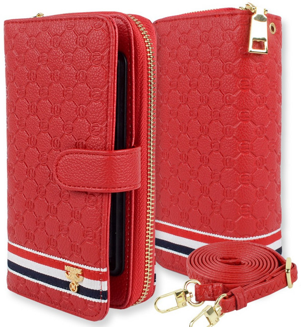 지원군몰 NLC-02 지퍼 지갑형 핸드폰 케이스 카드 지퍼수납+어깨끈+스트랩 멀티 슬라이드 전기종 다이어리 폰케이스