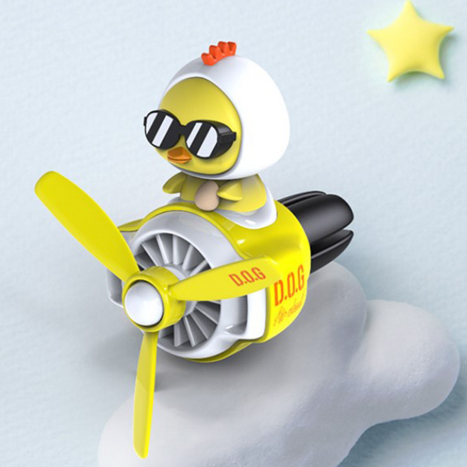 도그독 프로펠러 바람개비 차량용 방향제 2종, 병아리_ 화이트코튼, 1개