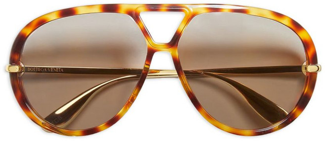 보테가 베네타 tortoiseshell-effect pilot-frame sunglasses