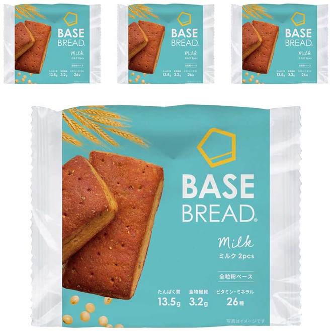 베이스푸드 베이스 브레드 밀크 2개입, 93g, 4개