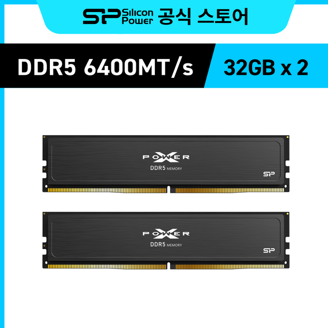 실리콘파워 Silicon Power DDR5-6400 32GB*2 CL32 PC5-51200 Pulse 데스크탑 메모리 램, Pulse DDR5 6400 32GBx2
