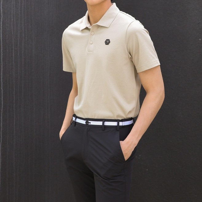 베러투데이 남성 골프웨어 파크골프 기능성 면혼방 솔리드 PK 반팔 티셔츠