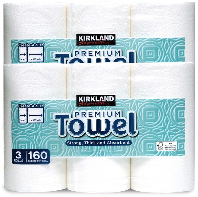 흡수력 짱! 도톰 코스트코 키친타올 160매 X 6롤, 6개