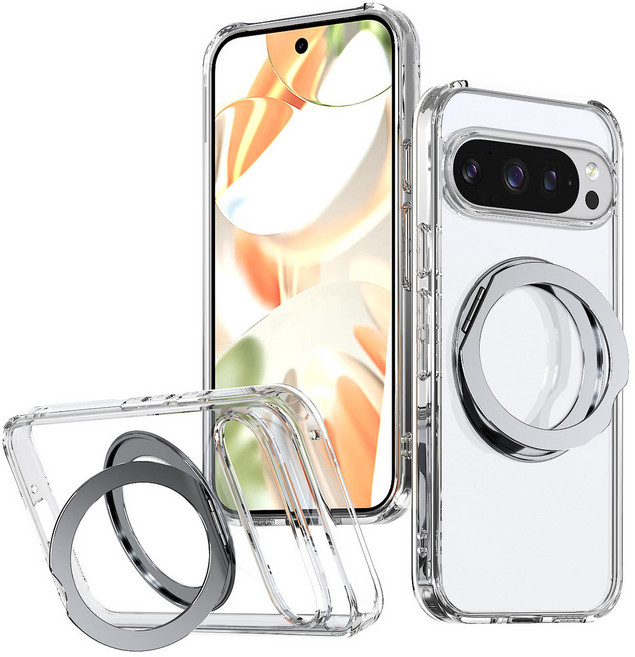 四角防摔手機殼 360旋轉支架 鏡框加高設計