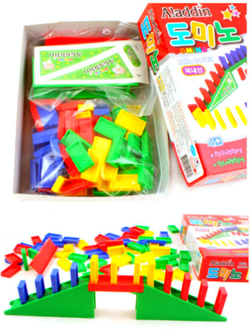 어린이 도미노보드게임 국산 창의력집중력향상 교육완구 도미노블럭게임, 1개
