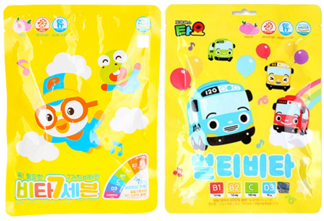 뽀로로 비타세븐 + 타요 멀티비타, 4개, 40정